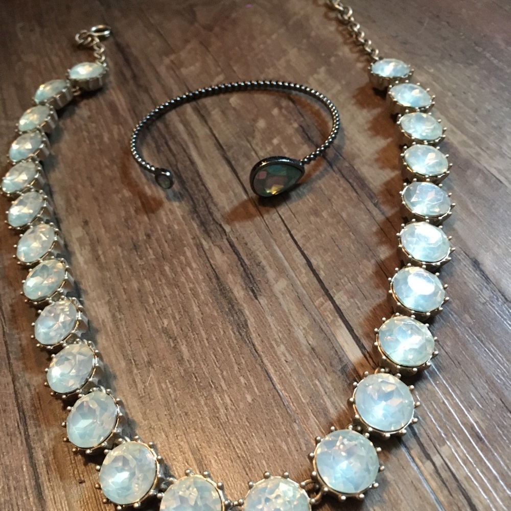 Loft iridescent necklace and bracelet